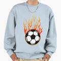Soccer Ball Flame Fire Flame Logo Sweatshirt - Minimalist Print Unisex - T-Shirt, Sweatshirt, Hoodie