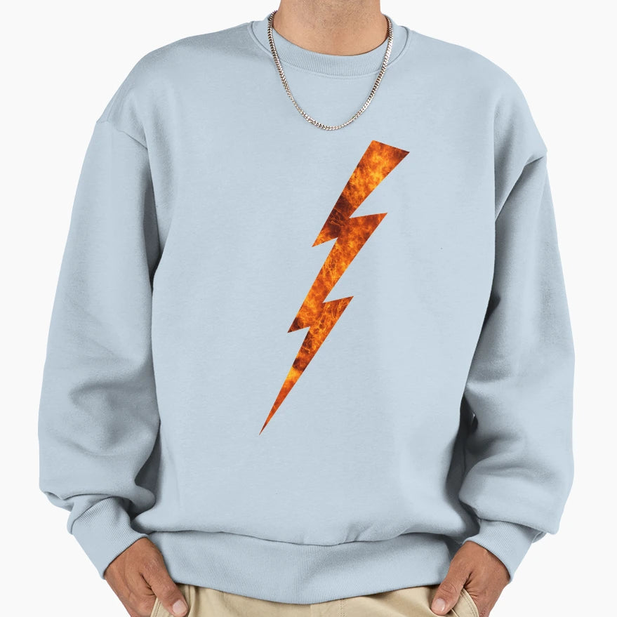 Laser Flip Bolt Fire Sweatshirt - Minimalist Print Men Women - T-Shirt, Sweatshirt, Hoodie