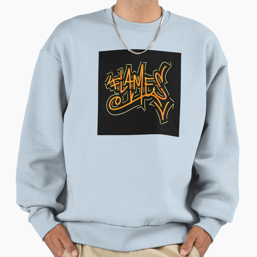 Flames Sweatshirt - Minimalist Print Unisex - T-Shirt, Sweatshirt, Hoodie