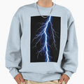 Blue Lightning Bolt Sweatshirt - Custom Art Print for Adults - T-Shirt, Sweatshirt, Hoodie