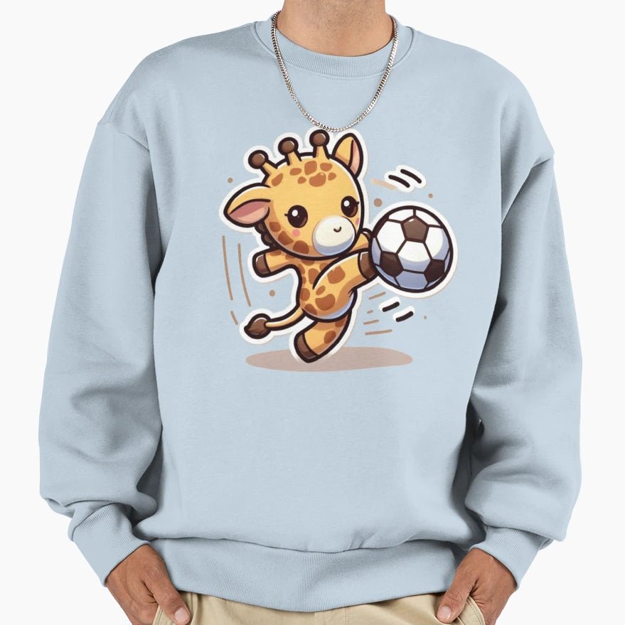 Giraffe Goal Playful Kick Sweatshirt - Casual Everyday Wear for Adults - T-Shirt, Sweatshirt, Hoodie