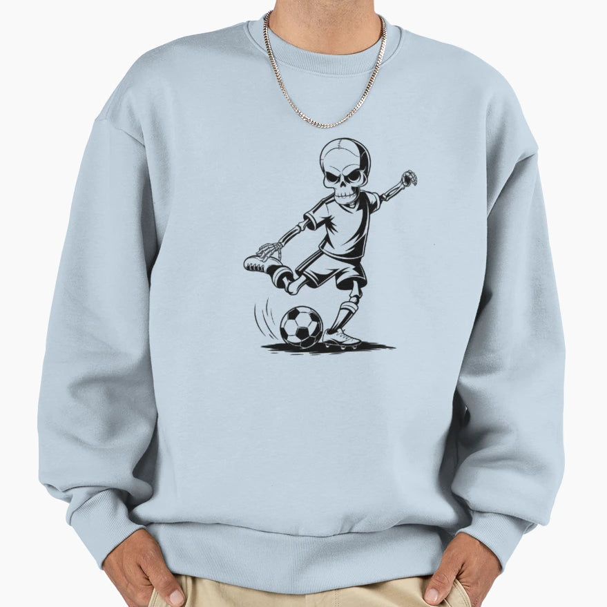Skeleton Play Football Sweatshirt - Graphic Print Unisex - T-Shirt, Sweatshirt, Hoodie