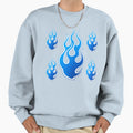 Blue Flame Sweatshirt - Fun Novelty Design Men Women - T-Shirt, Sweatshirt, Hoodie