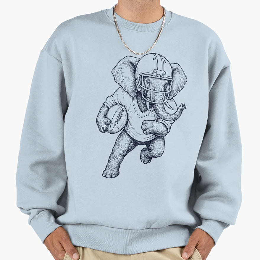 Elephant Playing American Football Sweatshirt - Unique Graphic Men Women - T-Shirt, Sweatshirt, Hoodie