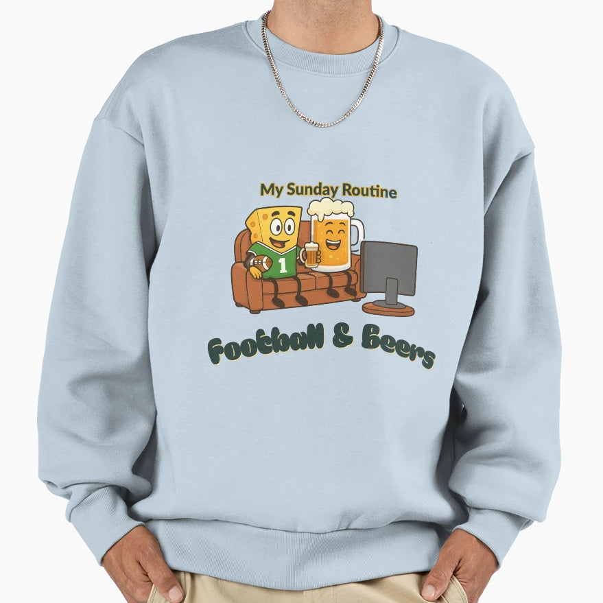 Green Bay Packers My Sunday Routine Sweatshirt - Graphic Print Unisex - T-Shirt, Sweatshirt, Hoodie