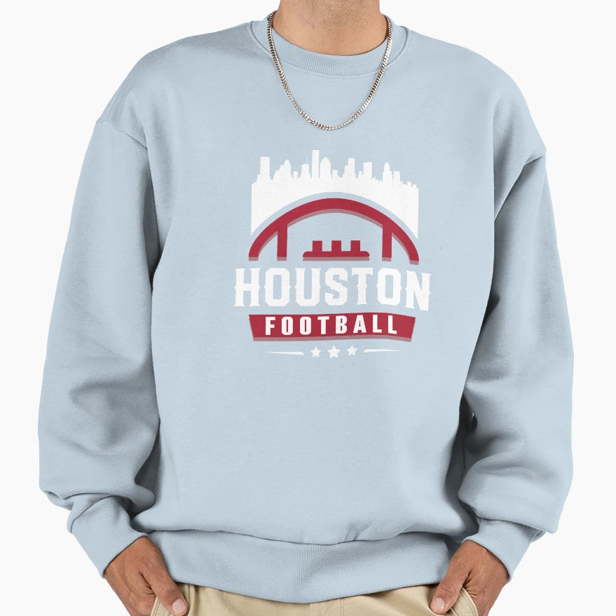 Houston Football Stars City Skyline Sweatshirt - Trendy Graphic for Adults - T-Shirt, Sweatshirt, Hoodie