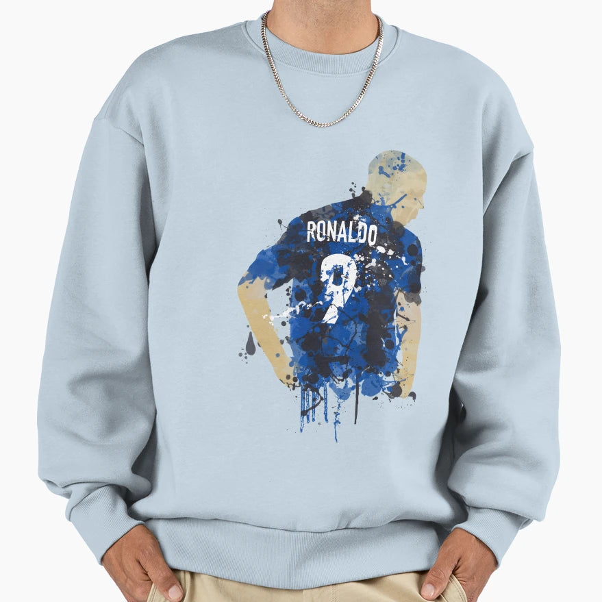 Ronaldo Number 9 Art Sweatshirt - Graphic Print Unisex - T-Shirt, Sweatshirt, Hoodie