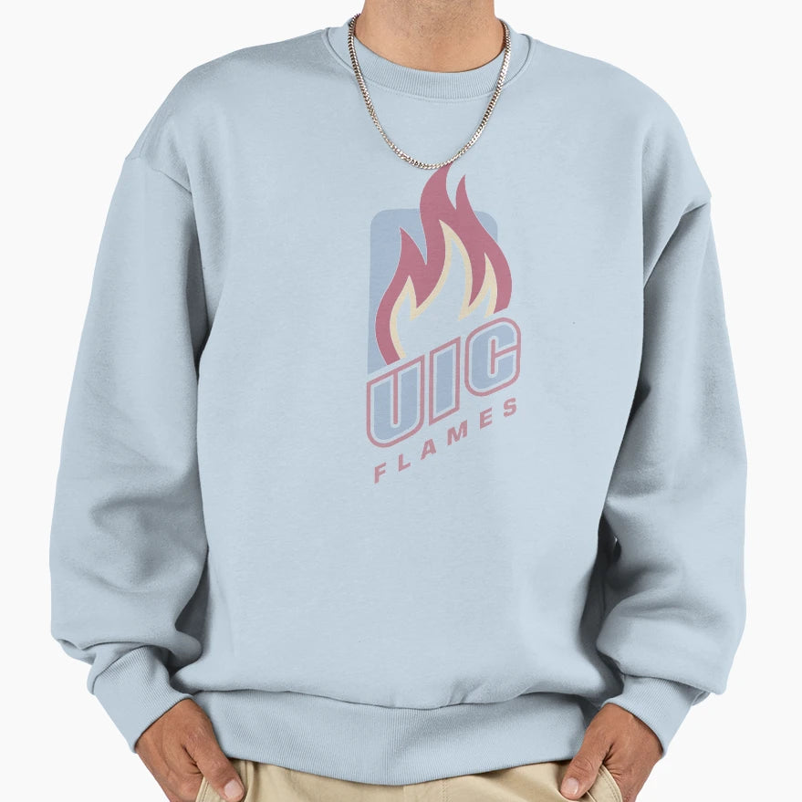 Uic Flames Mauve Sweatshirt - Unique Graphic for Adults - T-Shirt, Sweatshirt, Hoodie