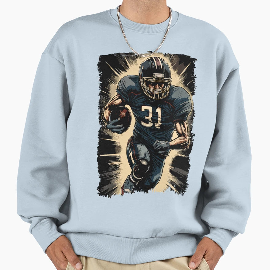 Football Player Portrait Abstract Sweatshirt - Aesthetic Graphic Men Women - T-Shirt, Sweatshirt, Hoodie