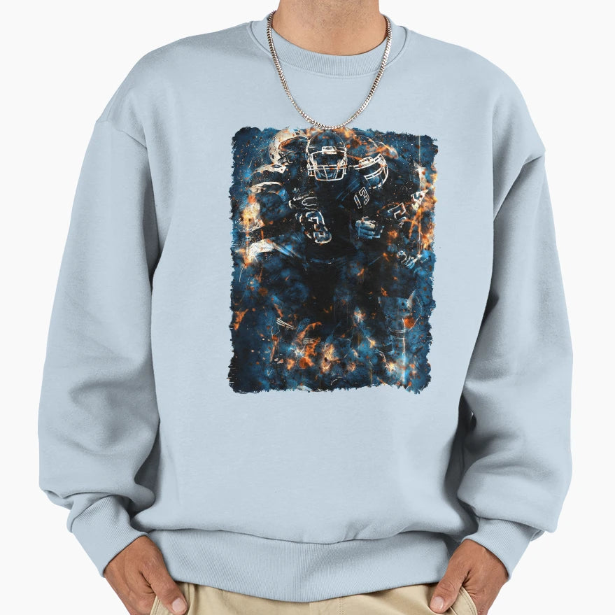 Football Team Red Blue Fire Art Sweatshirt - Novelty Apparel Men Women - T-Shirt, Sweatshirt, Hoodie