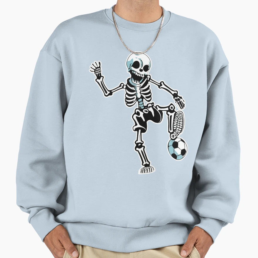 Skeleton Halloween Soccer Player Sweatshirt - Minimalist Print Unisex - T-Shirt, Sweatshirt, Hoodie