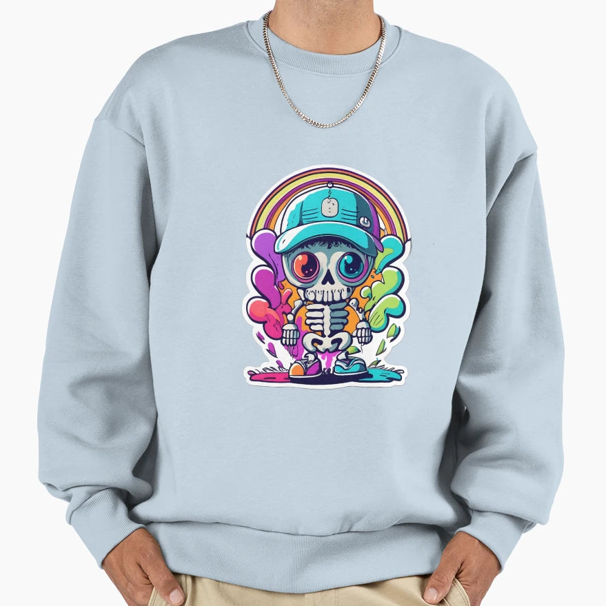 Skeleton Halloween Celebration Sweatshirt - Fun Novelty Design for Adults - T-Shirt, Sweatshirt, Hoodie