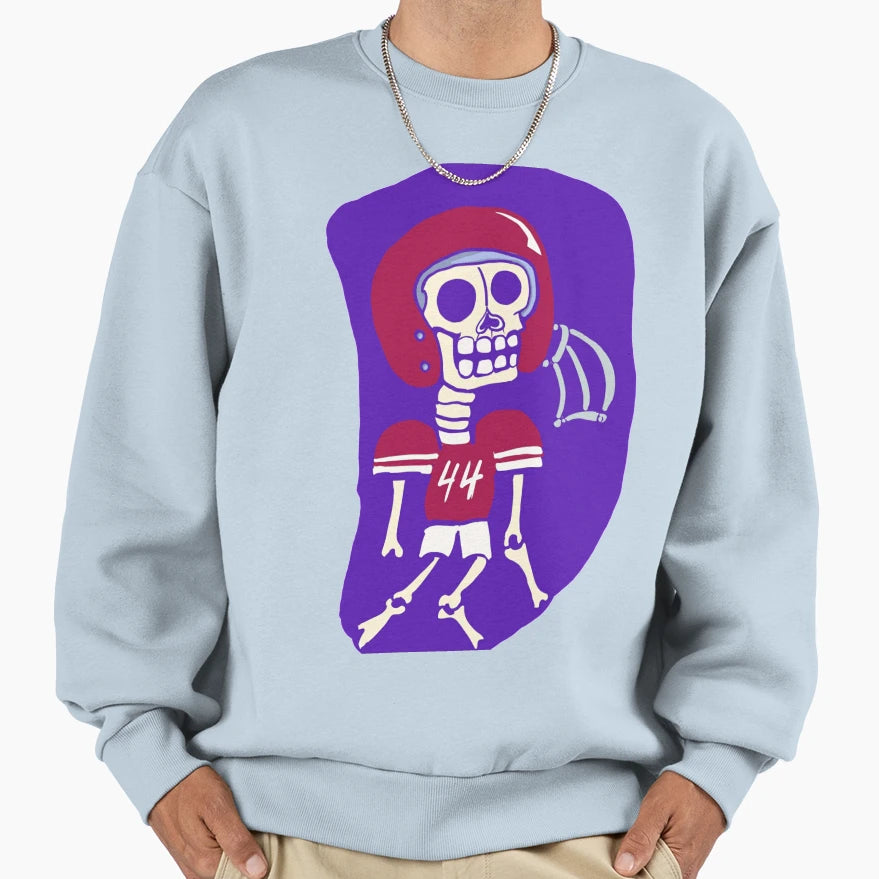 Football Team Dead Skeleton Wide Sweatshirt - Aesthetic Graphic Men Women - T-Shirt, Sweatshirt, Hoodie