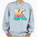 K Letter Alphabet Typography Font Sweatshirt - Unique Graphic Men Women - T-Shirt, Sweatshirt, Hoodie
