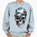 Skull Hat Sweatshirt - Minimalist Print Men Women - T-Shirt, Sweatshirt, Hoodie
