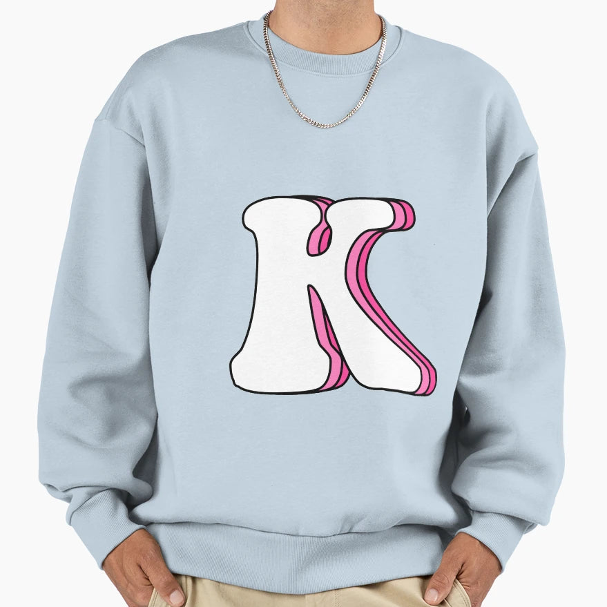 Letter K Sweatshirt - Minimalist Print Men Women - T-Shirt, Sweatshirt, Hoodie