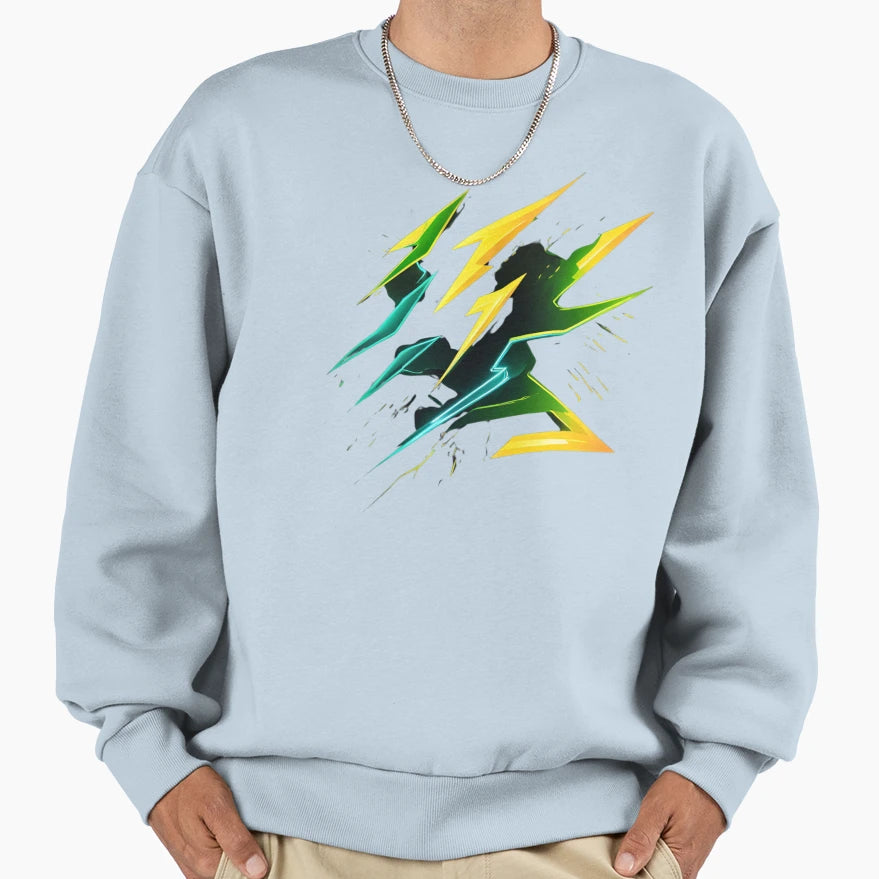 Neon Lightning Sweatshirt - Unique Graphic for Adults - T-Shirt, Sweatshirt, Hoodie
