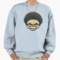 Skull Afro Hairstyle Sweatshirt - Fun Novelty Design for Adults - T-Shirt, Sweatshirt, Hoodie