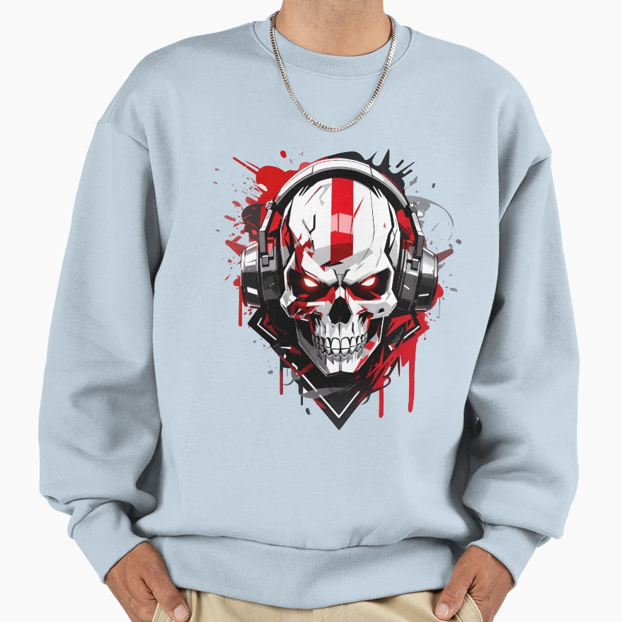 Skull Head Robot Sweatshirt - Trendy Graphic Unisex - T-Shirt, Sweatshirt, Hoodie