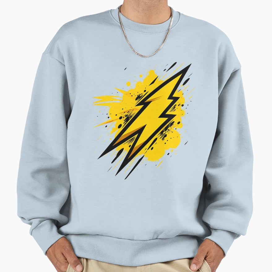 Thunder Inspired Minimalist Art Sweatshirt - Trendy Graphic Unisex - T-Shirt, Sweatshirt, Hoodie