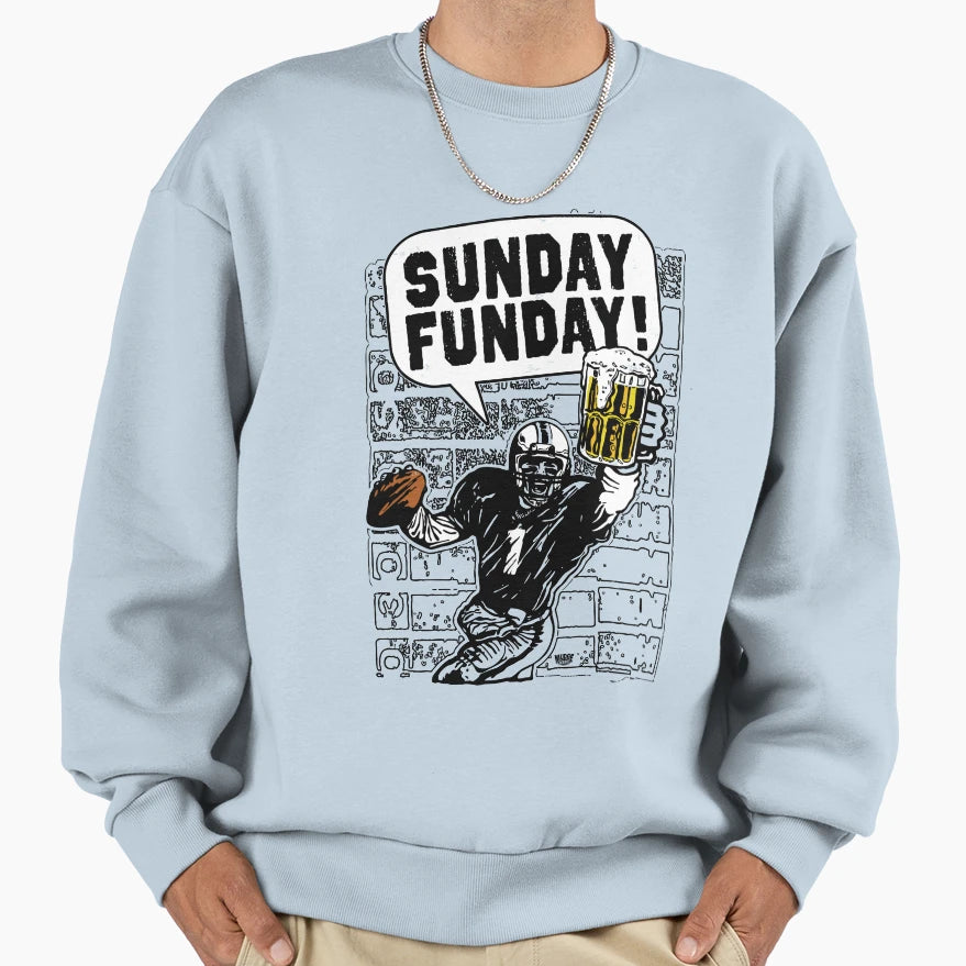 Sunday Funday Tailgating Sweatshirt - Fun Novelty Design for Adults - T-Shirt, Sweatshirt, Hoodie