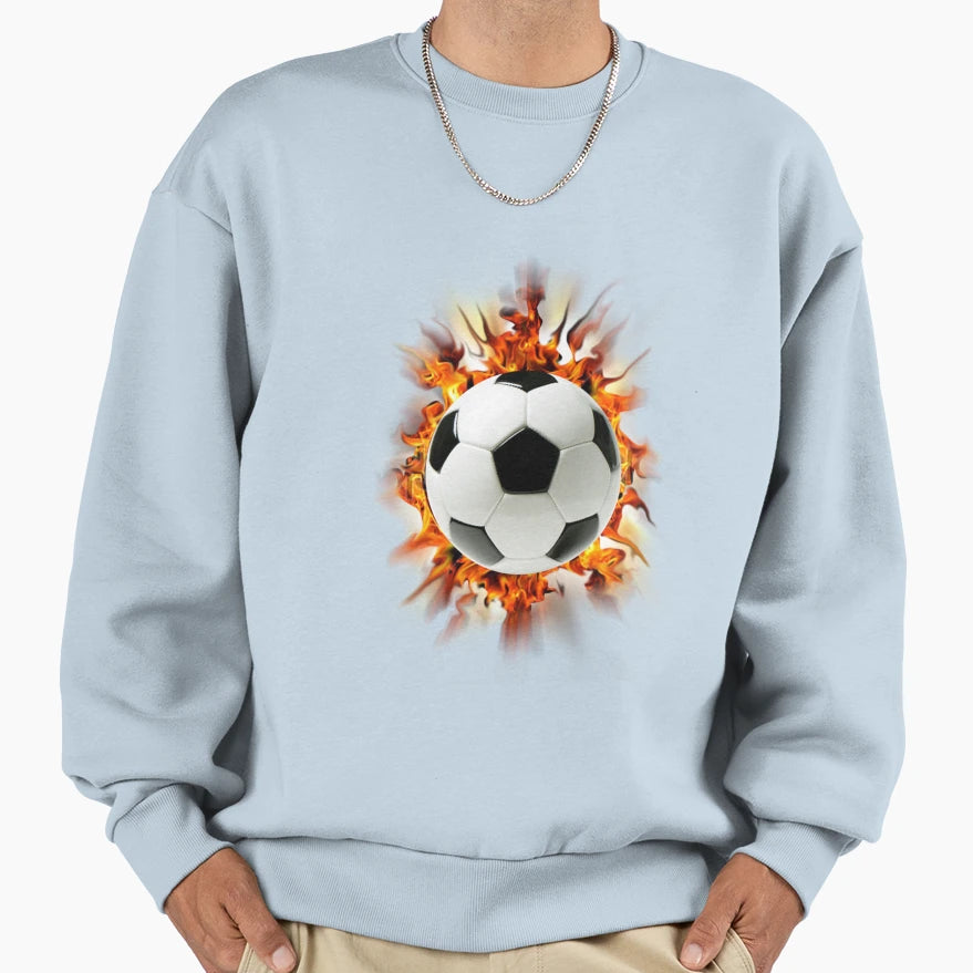 Flaming Soccer Ball T-Shirt - Graphic Print for Adults - T-Shirt, Sweatshirt, Hoodie
