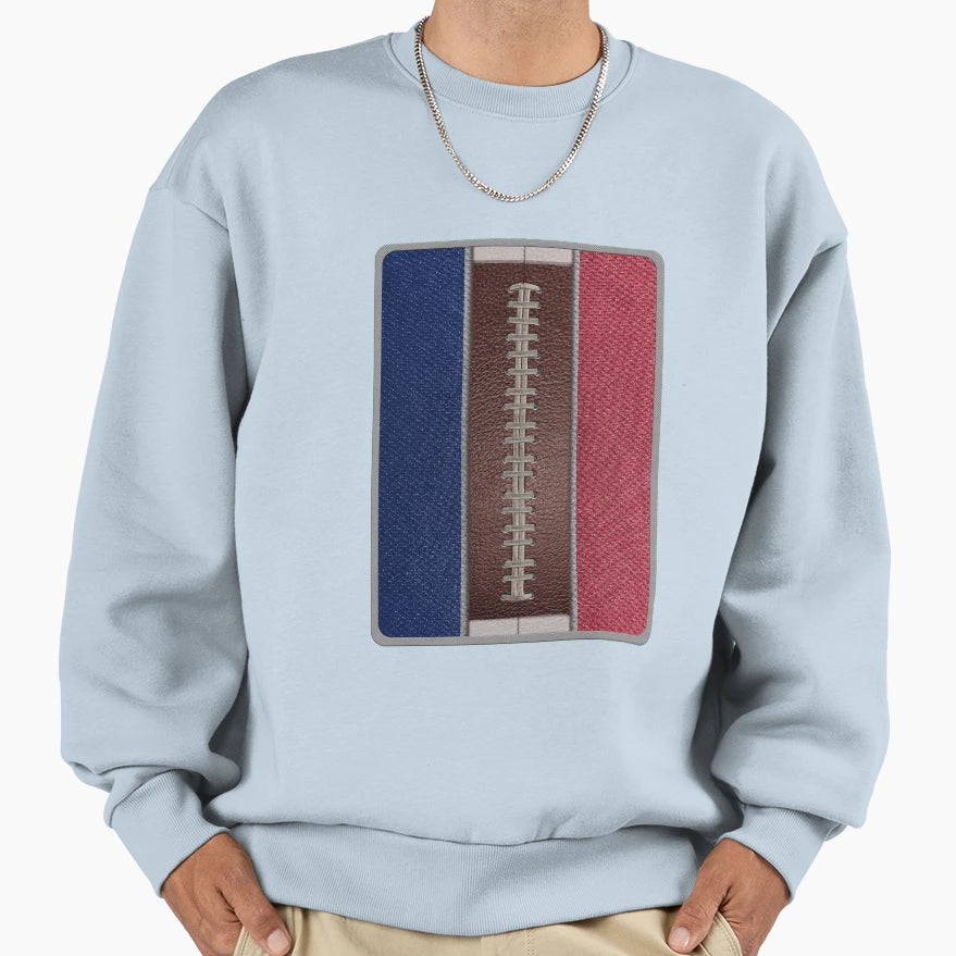 Football Blue Red And Gray Team Sweatshirt - Casual Everyday Wear Unisex - T-Shirt, Sweatshirt, Hoodie