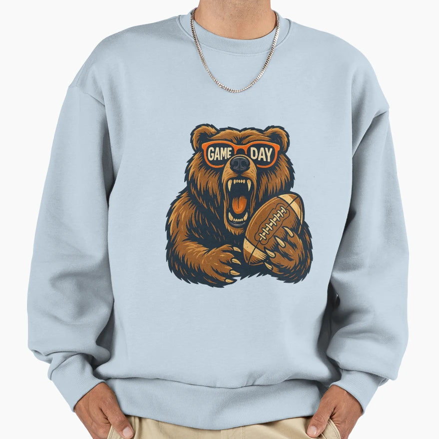 Funny Football Bear Game Day Fans T-Shirt - Custom Art Print Men Women - T-Shirt, Sweatshirt, Hoodie