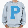 Alphabet Blue P Sports Letter P Sweatshirt - Minimalist Print Men Women - T-Shirt, Sweatshirt, Hoodie