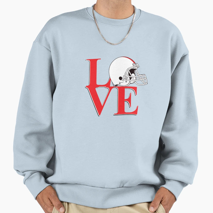 Love Football Red Black Digital Art Sweatshirt - Minimalist Print Unisex - T-Shirt, Sweatshirt, Hoodie
