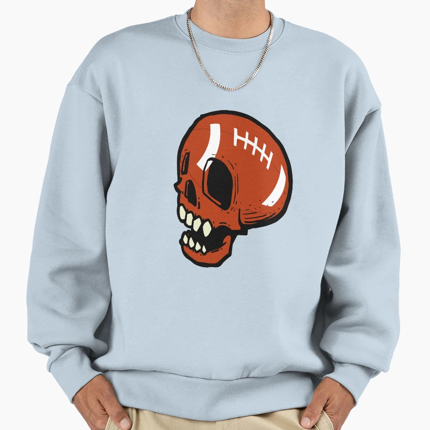 American Football Ball Skull Face Sweatshirt - Novelty Apparel Men Women - T-Shirt, Sweatshirt, Hoodie