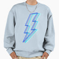 Blue Layered Lighting Bolt Sweatshirt - Streetwear Style for Adults - T-Shirt, Sweatshirt, Hoodie
