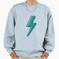 Glitter Blue Lightning Bolt Sweatshirt - Casual Everyday Wear Men Women - T-Shirt, Sweatshirt, Hoodie