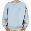 Letter R Monogram Blue And White Sweatshirt - Custom Art Print for Adults - T-Shirt, Sweatshirt, Hoodie
