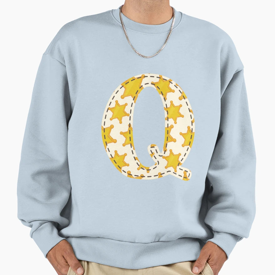 Cowboy Letter Q English Alphabet Sweatshirt - Custom Art Print Men Women - T-Shirt, Sweatshirt, Hoodie
