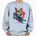 Grumpy Persian Cat Playing Sweatshirt - Streetwear Style Men Women - T-Shirt, Sweatshirt, Hoodie