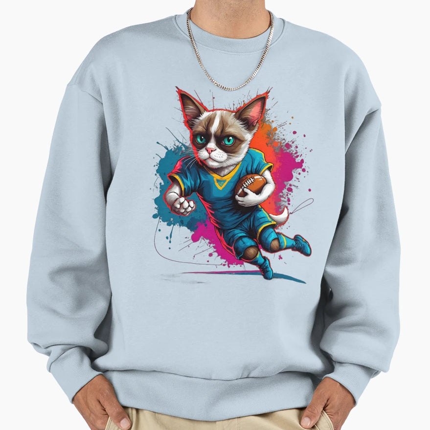 Grumpy Persian Cat Playing Sweatshirt - Streetwear Style Men Women - T-Shirt, Sweatshirt, Hoodie
