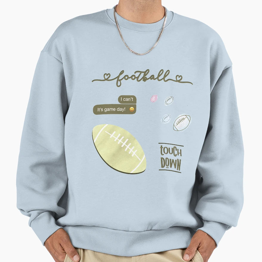 Olive Green Watercolor Football Sweatshirt - Streetwear Style Men Women - T-Shirt, Sweatshirt, Hoodie