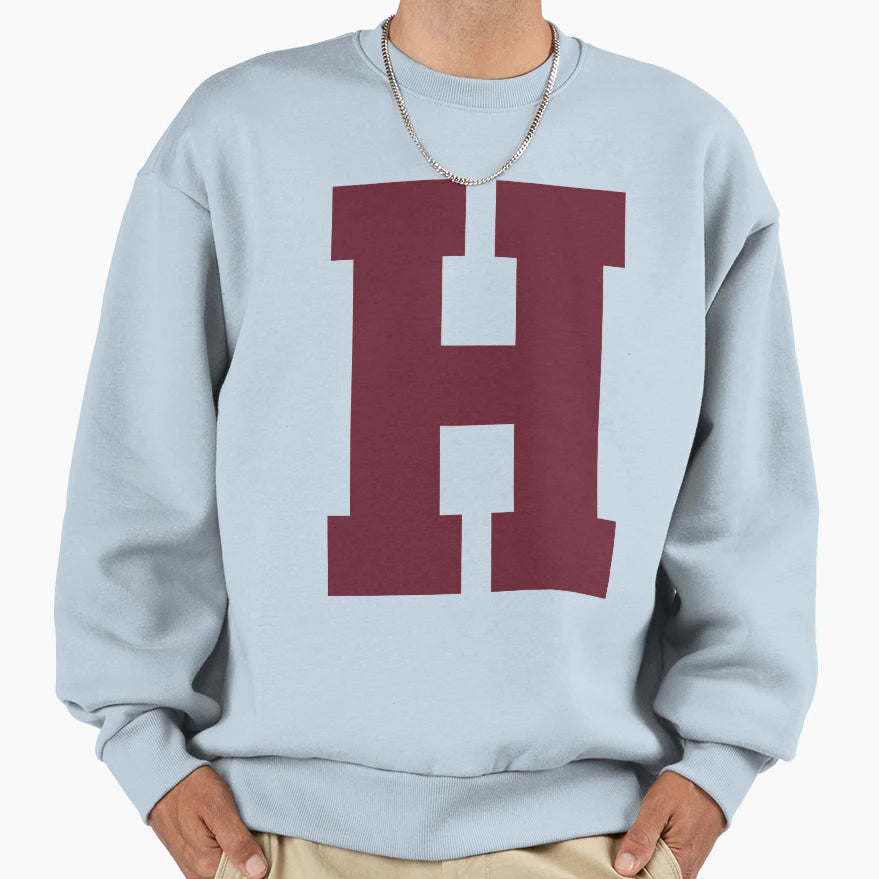 Alphabet Maroon H Sports Letter H Sweatshirt - Unique Graphic for Adults - T-Shirt, Sweatshirt, Hoodie