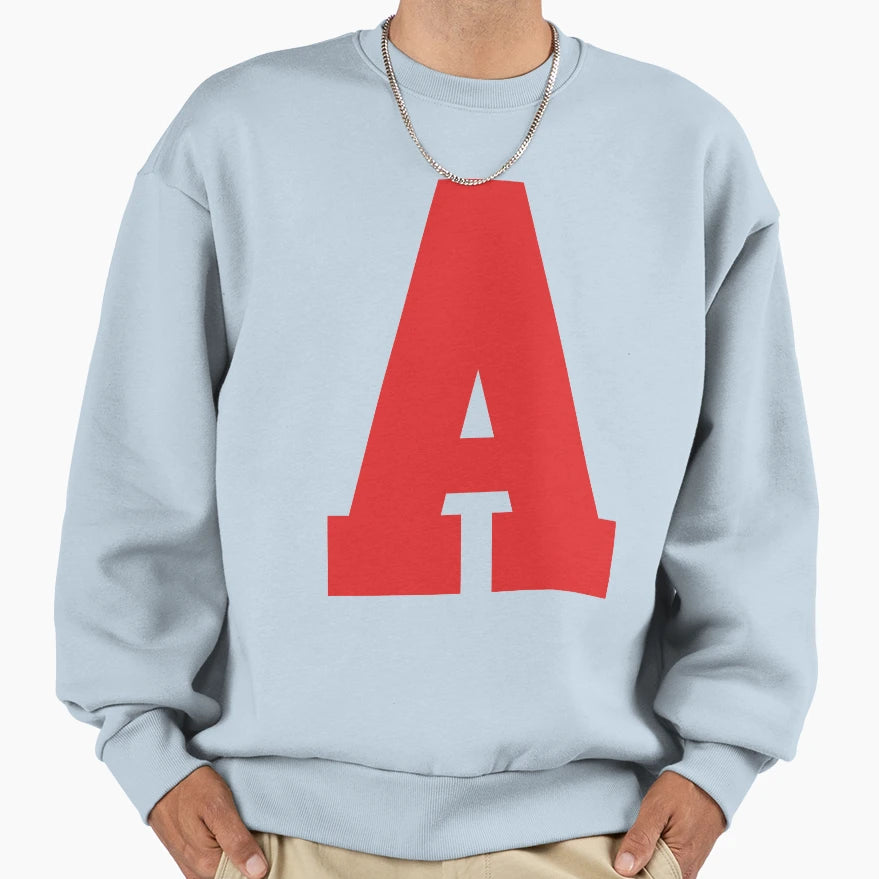 Alphabet Red Sports Letter Sweatshirt - Streetwear Style Unisex - T-Shirt, Sweatshirt, Hoodie