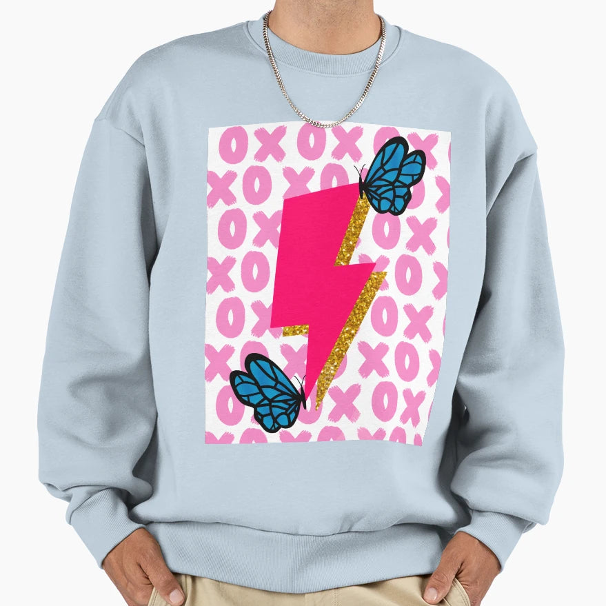 Xoxo Lightning Ball And Butterfly Sweatshirt - Graphic Print for Adults - T-Shirt, Sweatshirt, Hoodie