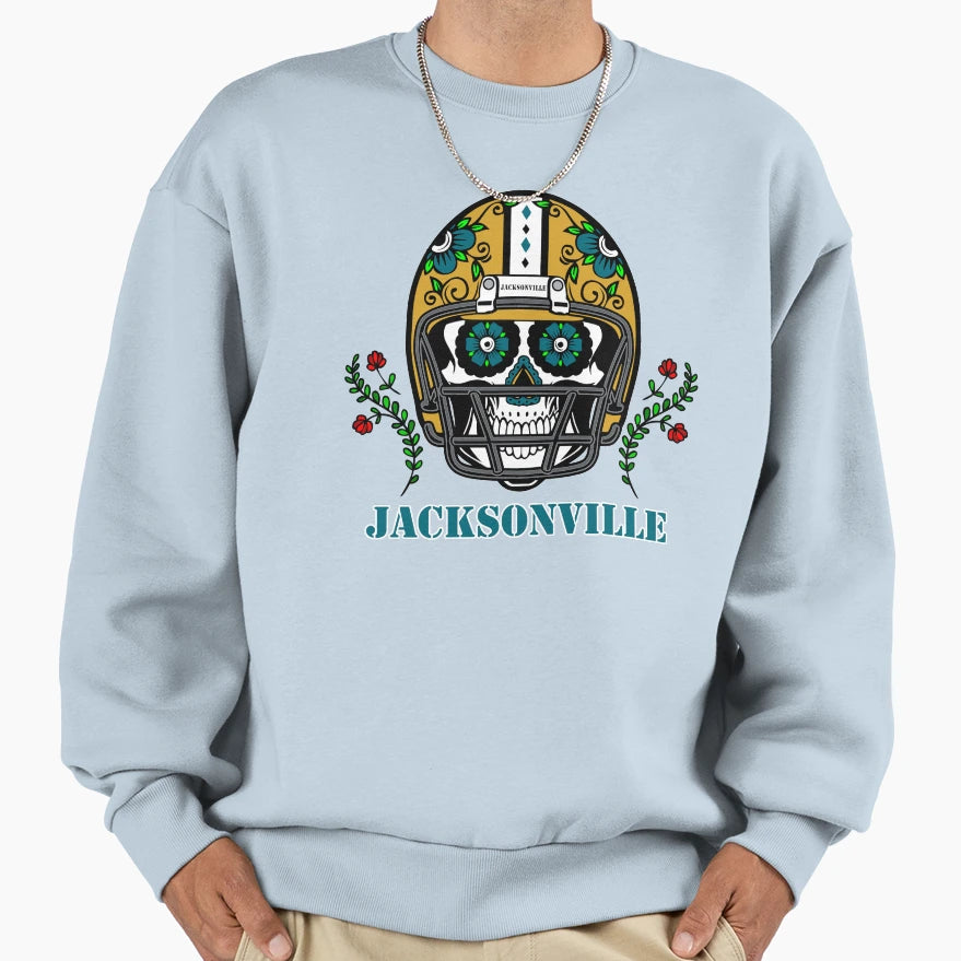 Jacksonville Football Helmet Sugar Sweatshirt - Aesthetic Graphic Unisex - T-Shirt, Sweatshirt, Hoodie
