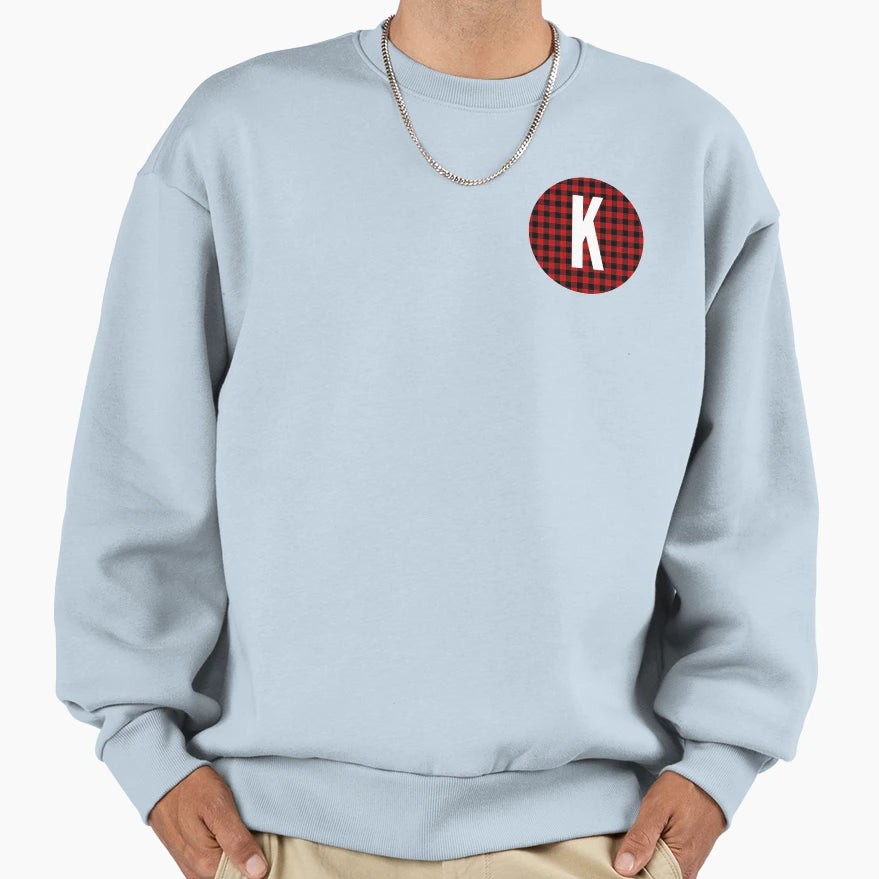 Monogram Letter K Flannel Sweatshirt - Fun Novelty Design for Adults - T-Shirt, Sweatshirt, Hoodie