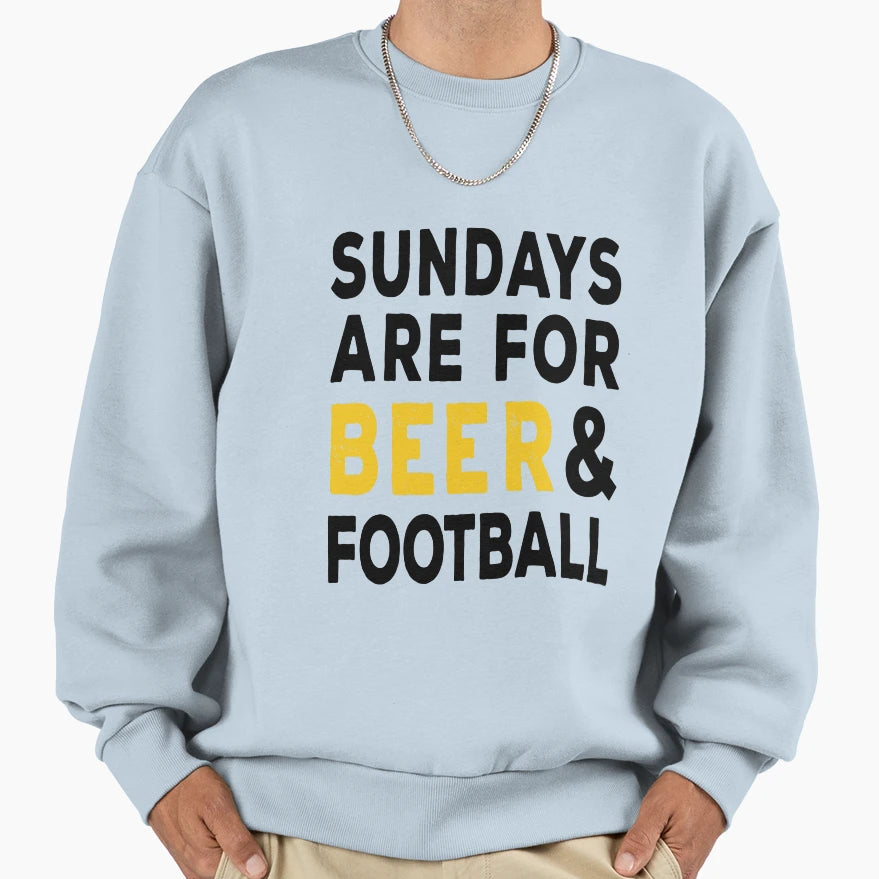 Sundays Are Beer And Football Sweatshirt - Fun Novelty Design Unisex - T-Shirt, Sweatshirt, Hoodie
