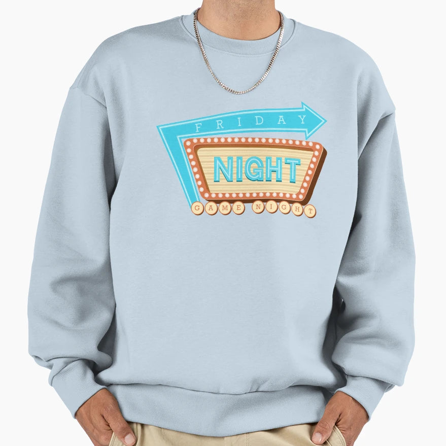 Friday Night Game Night Sweatshirt - Unique Graphic for Adults - T-Shirt, Sweatshirt, Hoodie