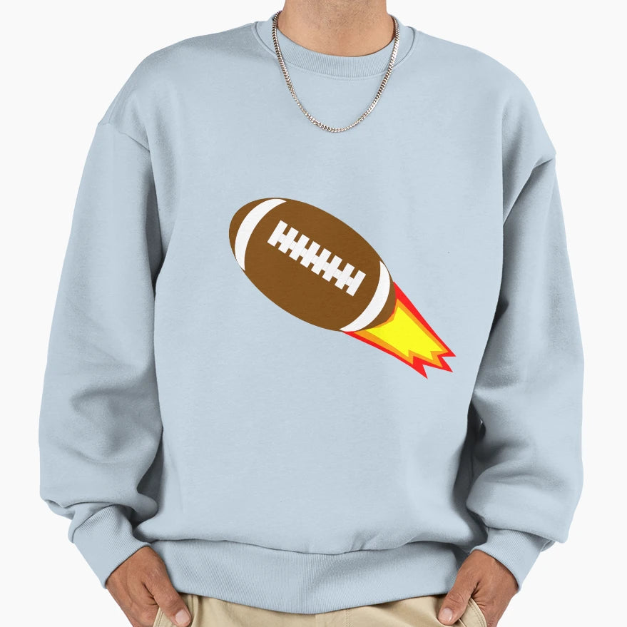 Fire Football Sweatshirt - Unique Graphic Unisex - T-Shirt, Sweatshirt, Hoodie