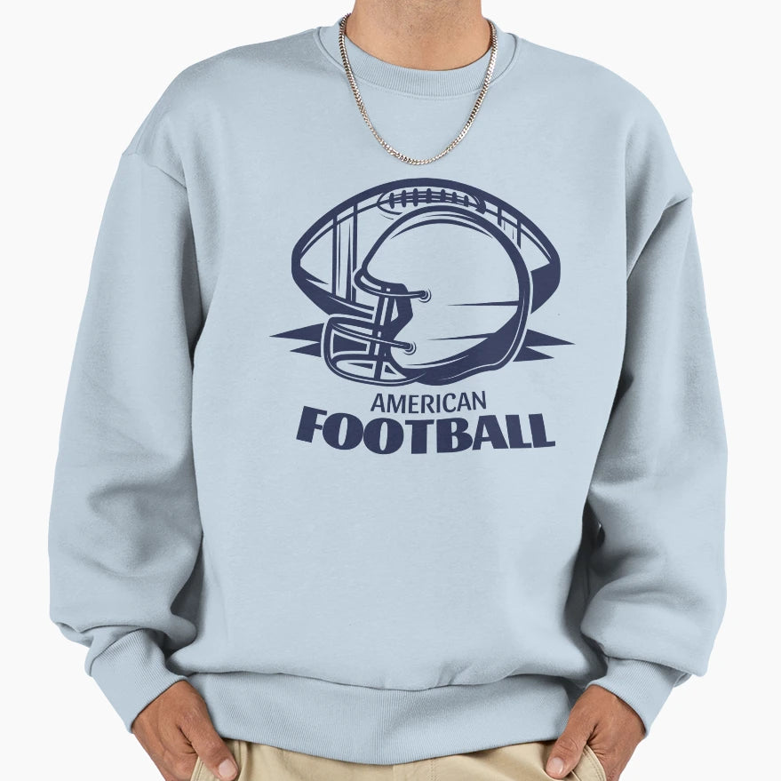American Football Helmet And Ball Sweatshirt - Custom Art Print Men Women - T-Shirt, Sweatshirt, Hoodie