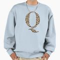 Luxury Letter Q Leopard Sweatshirt - Casual Everyday Wear for Adults - T-Shirt, Sweatshirt, Hoodie