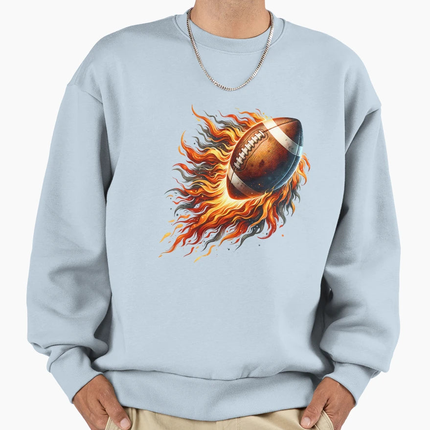 Blazing Football Impact American Sweatshirt - Aesthetic Graphic for Adults - T-Shirt, Sweatshirt, Hoodie