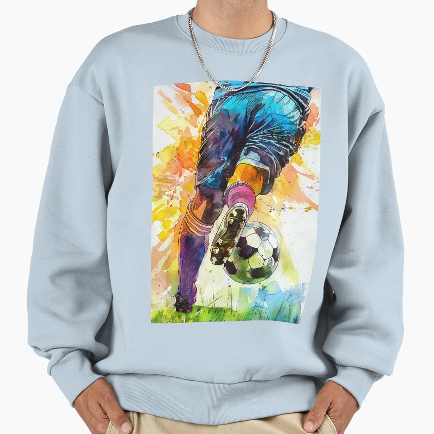Football Watercolor Sport Art Sweatshirt - Streetwear Style Unisex - T-Shirt, Sweatshirt, Hoodie